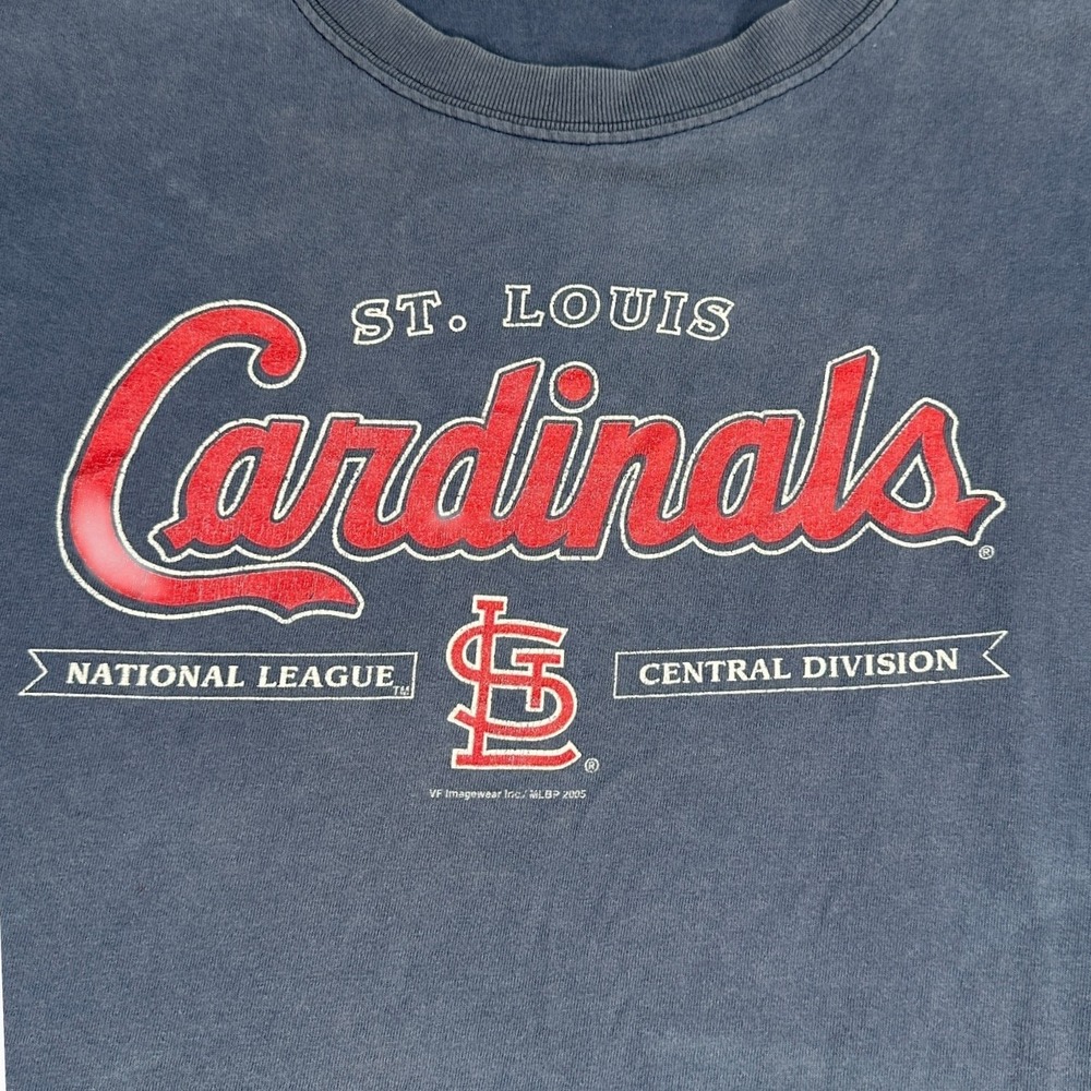 Vintage 2005 St Louis Cardinals Baseball T Shirt Lee Size L Blue
